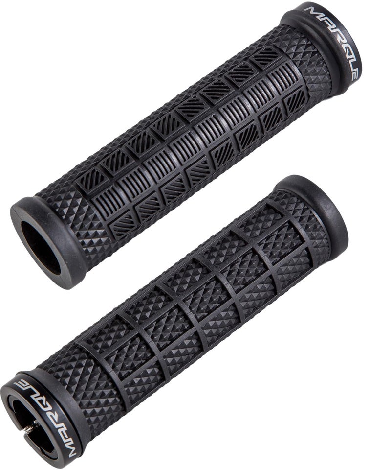 Marque Grapple Mountain Bike Handlebar Grips â€“ Single Lock-On Ring MTB and BMX Bicycle Handle Bar with Non-Slip Grip (Phantom Black) - Image 1